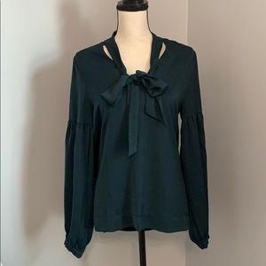 Fun blouse with flare sleeves and neck tie